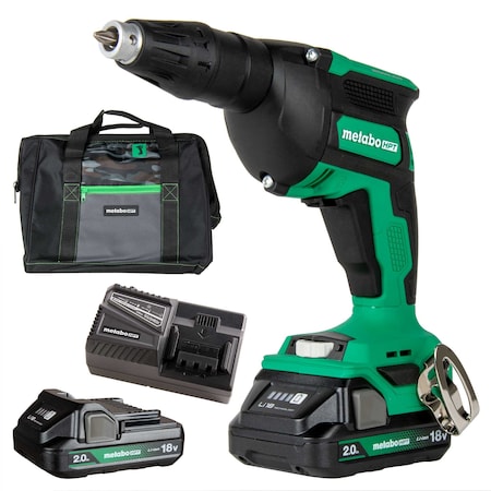 Metabo Hpt 18V MV Cordless Drywall Screw Gun 2x 2.0Ah Charger and Bag W18DAQAM